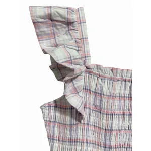 English Factory Plaid Midi Dress W/Ruffles White/Purple Women's Size‎ Small thumbnail 8