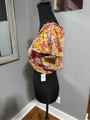 NWT Angie Paisley Floral Groovy Hippie Knot Front Crop Top Size Medium. thumbnail 3