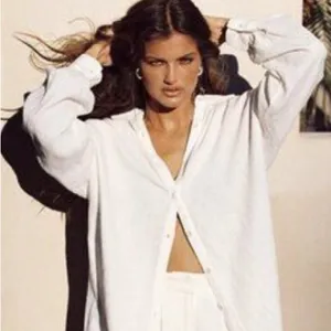 Princess Polly White Oversized Button Up Shirt thumbnail 1
