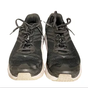 Hoka One One Womens 10 Clifton Black/White‎ Mesh Athletic Sneaker Shoe thumbnail 3