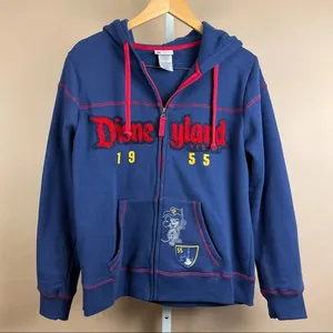 Disney Disneyland Resort Embroidered Patch 1955 Full Zip Hooded Jacket Size Large thumbnail 1