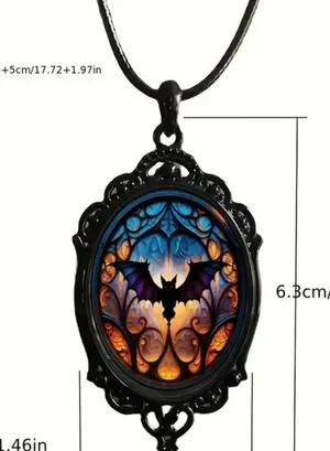 Vintage Gothic Halloween Pendant Bat Pendant Necklace thumbnail 2