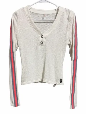 Free People Movement Recovery Layer‎ Top White Women's Size Medium thumbnail 1