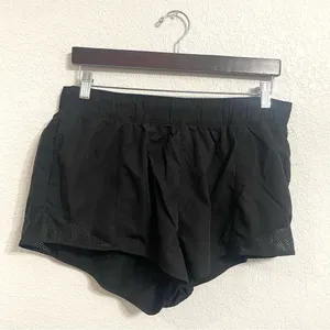 Aerie Offline Womens Shorts Athletic Black Mixed Media Pockets Size Large thumbnail 1