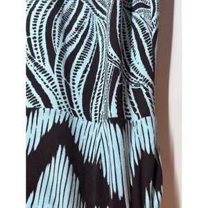 Tommy Bahama Viscose Sleeveless Dress Medium Blue Brown Abstract Print A-Line thumbnail 6