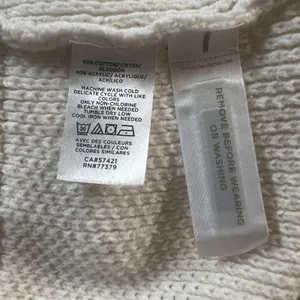 Ann Taylor Cardigan Sweater Womens XL Ivory 3/4 Ruffle Sleeve Button Chunky Knit thumbnail 11