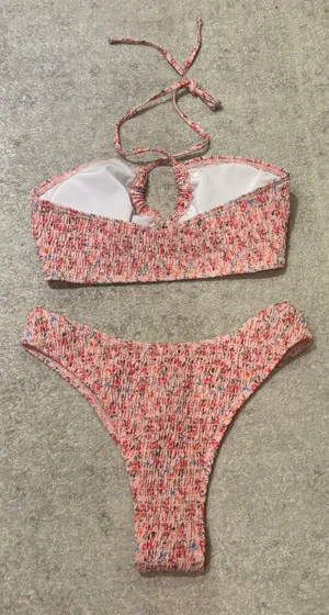 Pink Floral Bikini Set Size XS thumbnail 2