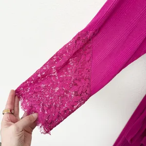 [Anthropologie] Magenta Pink Ilia Lace Sleeve Belted Wrap Robe Size Large L/XL thumbnail 9