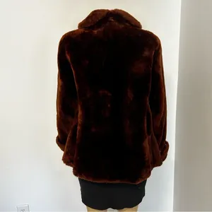 Vintage Julius Lewis Memphis Faux Fur Jacket Brown Shawl Collar Coat‎ Womens thumbnail 7