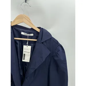 Meaneor Women Navy Blue Double Breasted Lightweight Jacket XXL‎ Trench Coat thumbnail 4