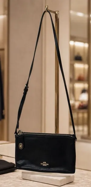 Coach "Crosby" Double Zipper Leather Purse Black Capsule‎ Luxury Old Money Chic thumbnail 1