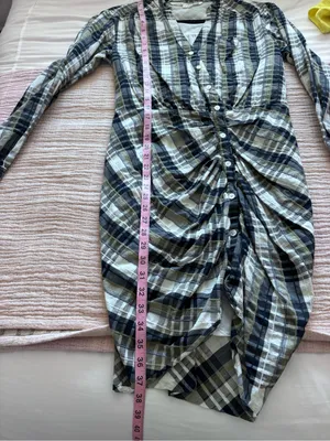 Veronica Beard Vilette Mini Shirt Dress Army Plaid size 8 thumbnail 9