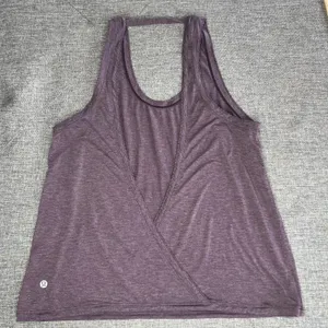 Lululemon‎ Tied To It Tank Black Cherry Heathered Open Back Yoga Top thumbnail 2