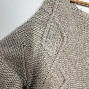 Pink Lily Knit Cardigan Sweater Womens Large‎ Tan V-Neck Drop Shoulder Preppy thumbnail 9