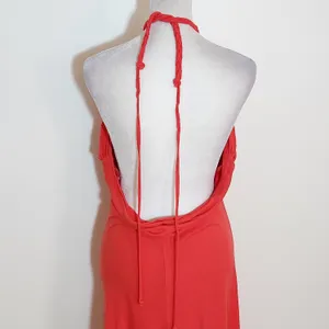 VENUS Coral Red Halter High Low Dress Size Large thumbnail 5
