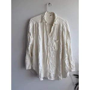 Free People Womens Ivory Rayon Cotton Gauze Oversized Button‎ Down Shirt XS 3332 thumbnail 2
