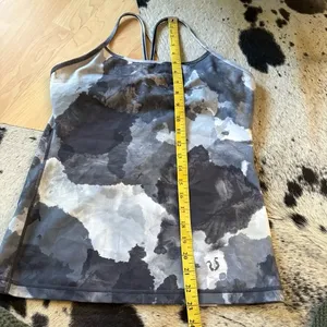 LULULEMON Power Y Tank White Coal‎ Tinted Canvas Super Size 10 thumbnail 5