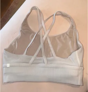 Lululemon Energy Bra Long Line Ribbed White thumbnail 4