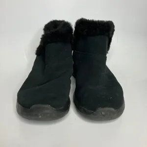 Skechers on‎ the go Joy black suede ankle boots faux fur lined women's size 7 thumbnail 2