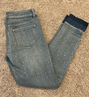 Sparkly Cache Jeans studded with Diamonds✨ thumbnail 1
