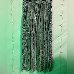 Striped Black and White Maxi Skirt thumbnail 6