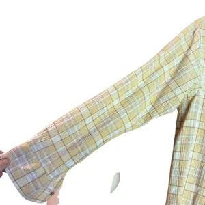 Mix& Match Guido Pellegpini Med Top Button Down Plaid Pale Yellow Office Wear thumbnail 5
