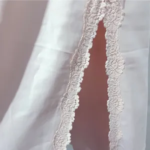 Light Pink High Rise Pull On Waist Satin Lace Trim MIDI Skirt New! thumbnail 3