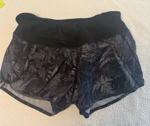 Lululemon Athletica Black Leaf Pattern Shorts thumbnail 1