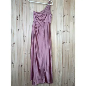 Lulus Signature Elegance Rose Satin One-Shoulder Maxi Dress Banquet - Medium thumbnail 5