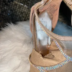 Material Girl Elegant Tan Strappy Heels thumbnail 6