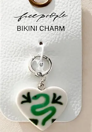 NWT Free People Tampa Bikini Charm in Silver Green thumbnail 1