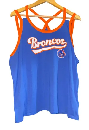 New Boise State Broncos Tank Top Women 2XL Idaho College NCAA Spirit Orange Blue thumbnail 1