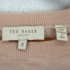 Ted‎ Baker London Sweater Wool Silk Cashmere Gold Studded Shoulder Size 2 US 4/6 thumbnail 5
