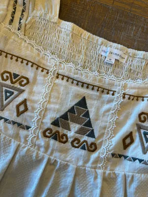 Coco + Jaimeson Embroidered crop top thumbnail 3