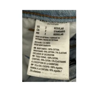 American Eagle Comfort Stretch Waistband Mom Jeans Light Wash Distressed Size‎ 2 thumbnail 7