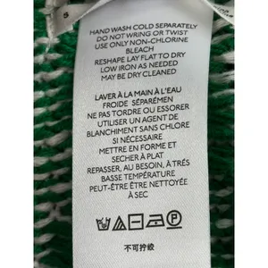 Anthropologie Maeve Green White Ikat Intarsia Knit Lattice Sleeve‎ Cardigan S thumbnail 8