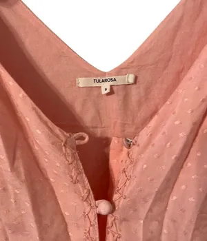 Aritizia Tularosa Pink Polka Dot Slit Ruffle Midi Dress thumbnail 3