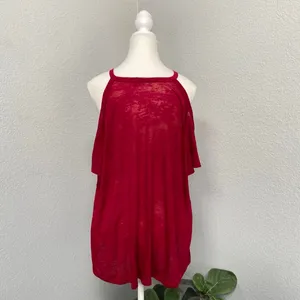 Harley Davidson Cold Shoulder Cutout Top Allover Burnout Flowy High Low Hem Y2k thumbnail 5