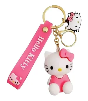 New in Package Boutique Hello Kitty Bright Pink Keychain Keyring Key Chain thumbnail 1