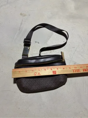 Michael Kors Brown Monogram logo Belt Bag with Gold Hardware thumbnail 8