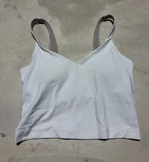 Lululemon White align Cropped Tank Top Bra 2 thumbnail 1
