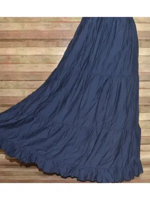 In February Navy Blue Tiered Maxi Dress Size L Milkmaid Puff Sleeve Keyhole Tie thumbnail 4
