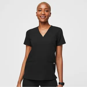 Figs S Casma Three-Pocket Scrub Top in Black thumbnail 2