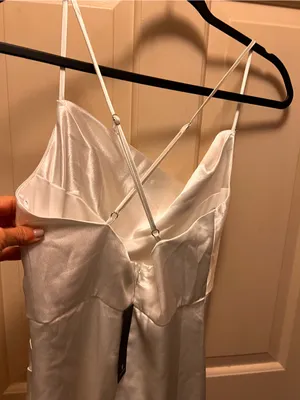 Lulu's Ivory Satin Cowl Midi Dress thumbnail 6