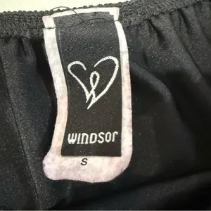 Windsor Gleam And Glow Rhinestone Bustier Top Women’s Small Black Cropped Satin thumbnail 9