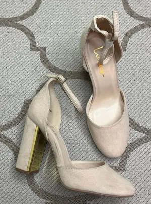 Lulus Laura Light Nude Suede Ankle Strap Heels, size 8, NWOT thumbnail 1