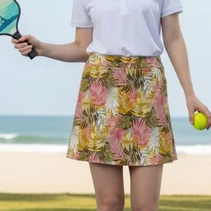 Coral Bay Womens Skort Tropical Leaf Print A-Line Pull‎ On Size L Shorts under thumbnail 1