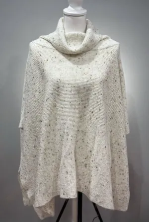 Moon & Maddison CLEARANCE! Cream Speckled Cowl Poncho Sweater Size XS EUC thumbnail 1