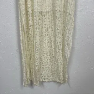 Gentle Fawn Gream Lace Embroidered Maxi Dress Womens L Boho Festival Sleeveless thumbnail 4