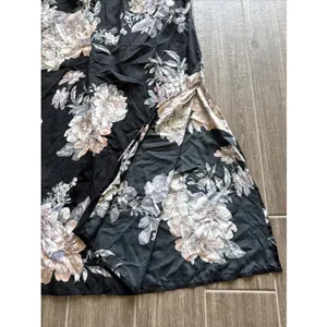 Band of Gypsies Black Floral Maxi Dress Square‎ Neck Sleeveless L thumbnail 7